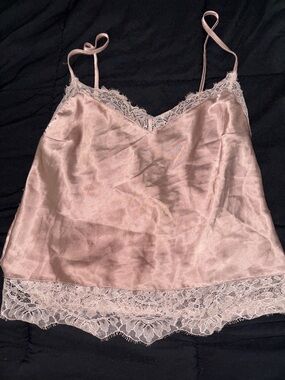 Victoria's Secret Blush Pink Satin Lace Cami